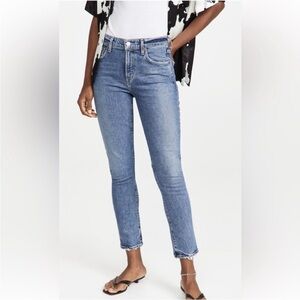 AGOLDE Toni Jean Dime Blue Mid weight straight jean mid rise designer Sz 31